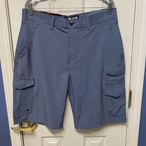 IRON CO. Stretch Cargo   Shorts  Blue  Gray  Size 34  NWT